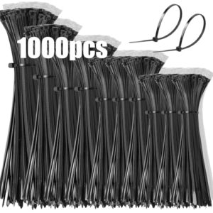 DUNSOO Kabelbinder Set mit 1000 Stück in verschiedenen Längen, robust und vielseitig einsetzbar, ideal für Heimwerker und professionelle Anwendungen.
