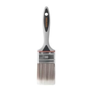 Flachpinsel mit ergonomischem Griff und 50 mm Borstenbreite, ideal für Malerarbeiten an Möbeln, Wänden und Zäunen.