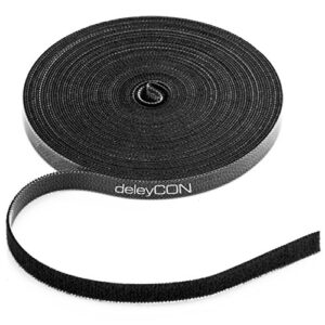Schwarze Klett Kabelbinder Rolle mit 10 Metern Länge für effizientes Kabelmanagement und Organisation in Zuhause und Büro.