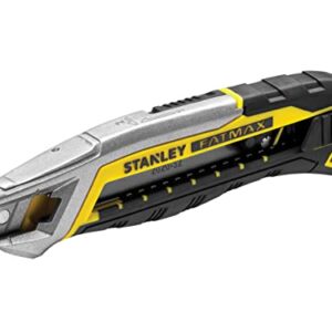 Stanley FatMax Snap Off Knife in gelb mit ergonomischem Griff und verstellbarer Klinge für präzise Schneidarbeiten.