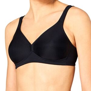 Bügelloser schwarzer Damen BH im modernen Design mit breiten Trägern für optimalen Komfort, ideal für Alltag und besondere Anlässe.